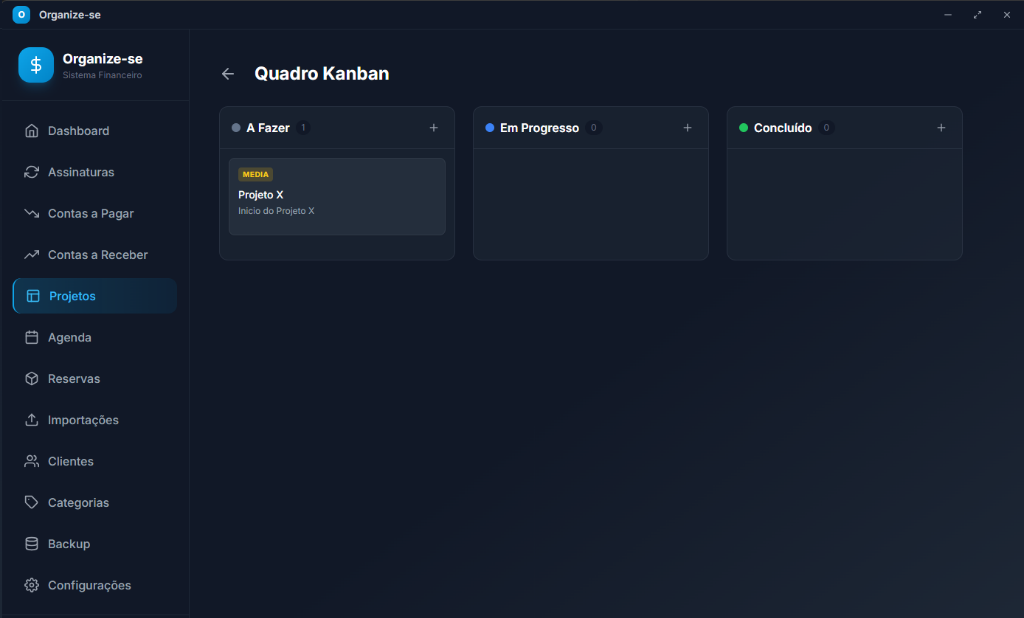 Quadro Kanban de Projetos